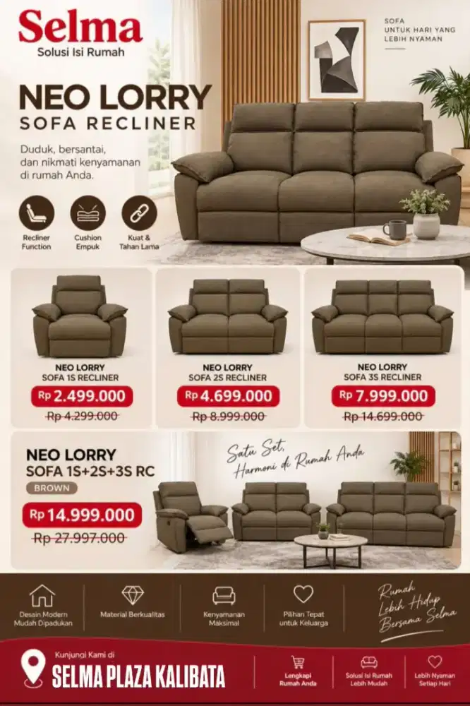 Sofa set Recliner ner lorry Brown