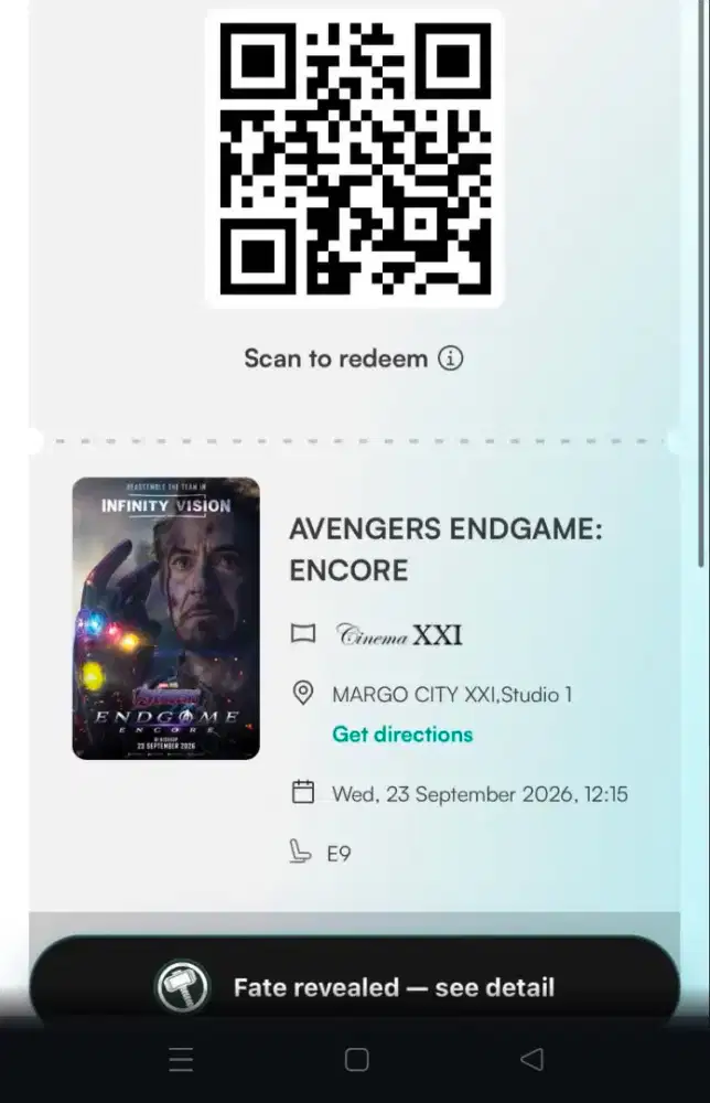 TIKET AVENGERS ENDGAME ENCORE