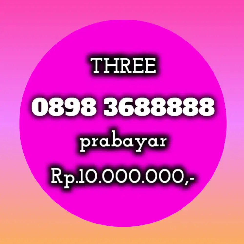 NOMOR CANTIK THREE 3688888