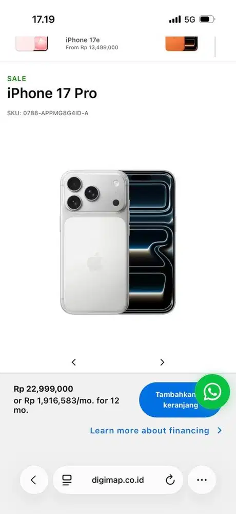 Sale iphone 17 pro 256 baru