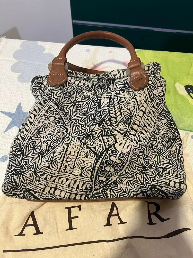 Tas AFAR Kulit mix Canvas Cantik