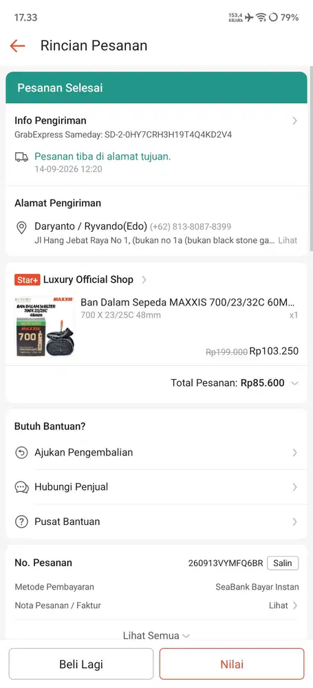 Ban dalem 700x23/32 untuk rb/gravel (salah beli)