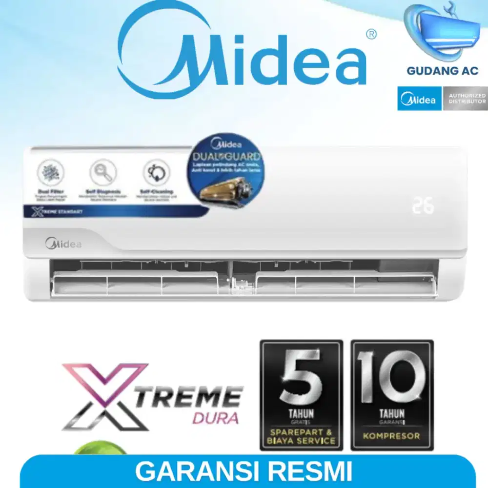 TERMURAH! AC MIDEA MSFT 05CRN XTREM DURA GOLD FIN R32