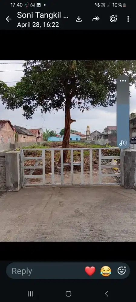 Dijual tanah berpagar shm di tangkil