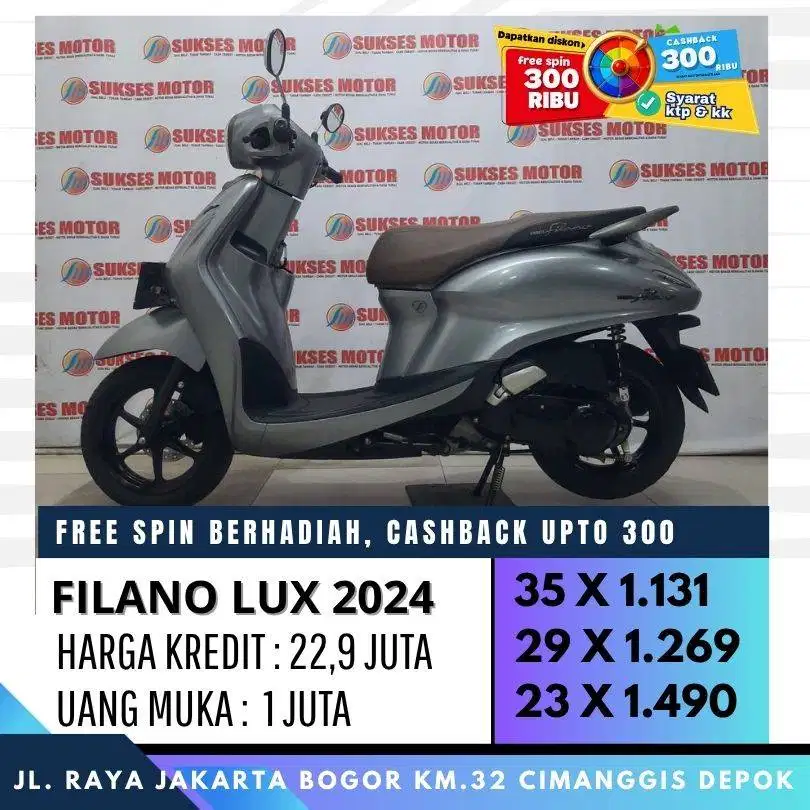 YAMAHA FILANO LUX 2024 MULUS CASH KREDIT PROMO CASHBACK 300 RIBU
