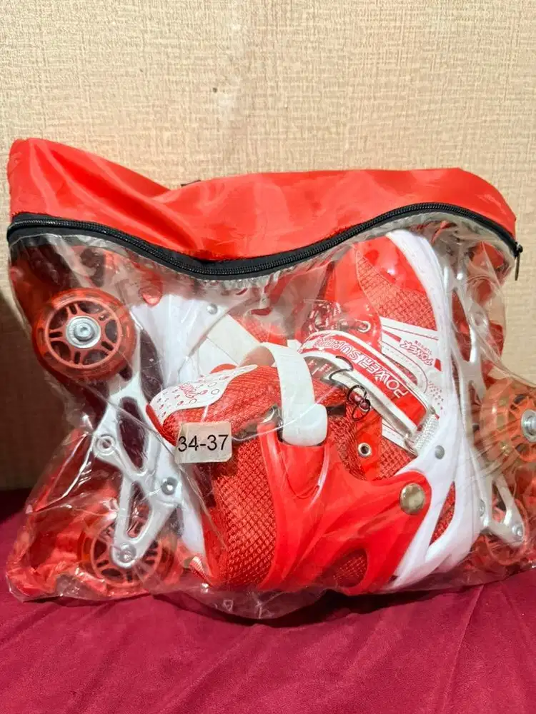 Sepatu roda anak size 34-37 warna merah putih