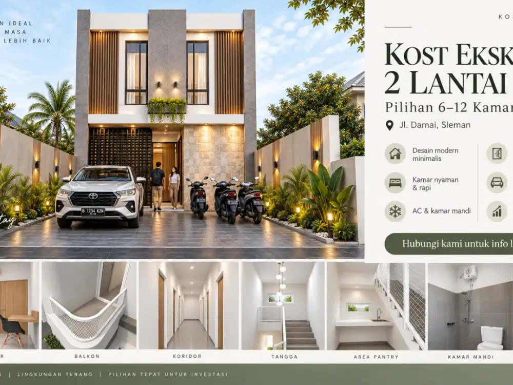 Dijual Kost Dekat Ugm Jogja 2 Lantai KM Dalam Parkir Luas