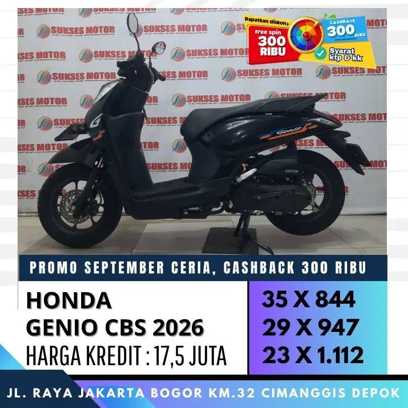 HONDA GENIO CBS 2026 MULUS CASH KREDIT CC/PAYLATER UNIT BERGARANSI