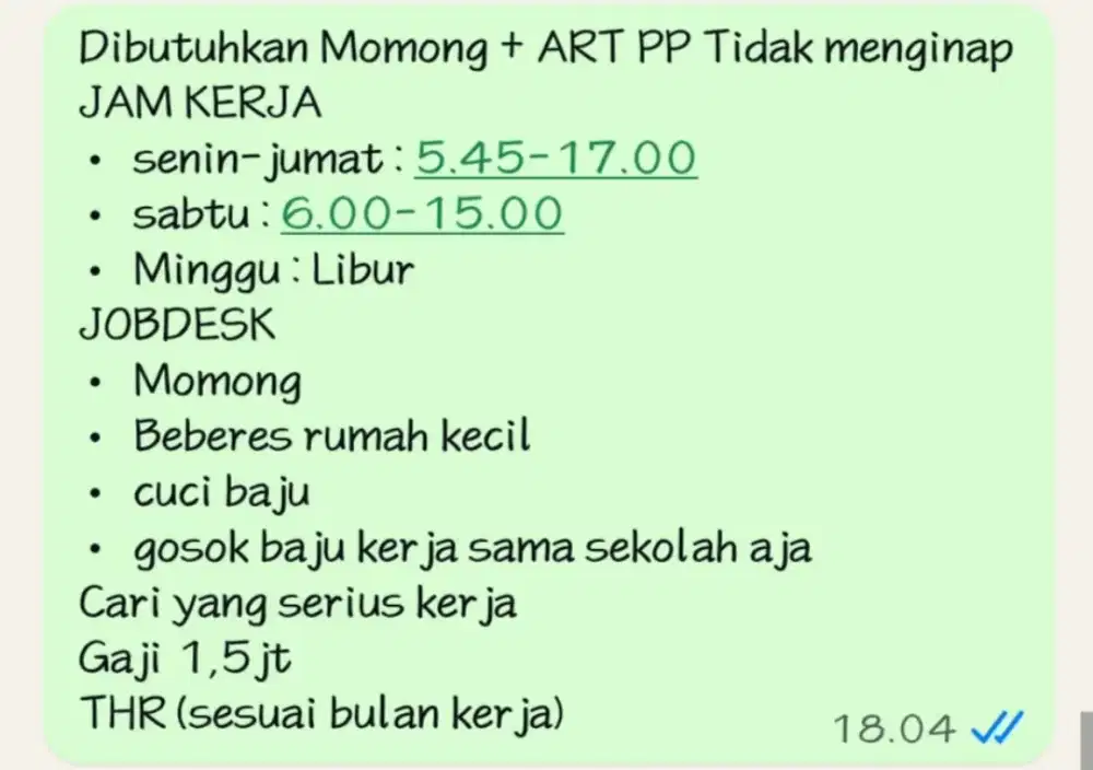 Dibutuhkan ART + MOMONG