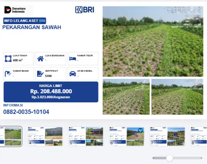 JUAL PEKARANGAN SAWAH TANAH BANGUNAN