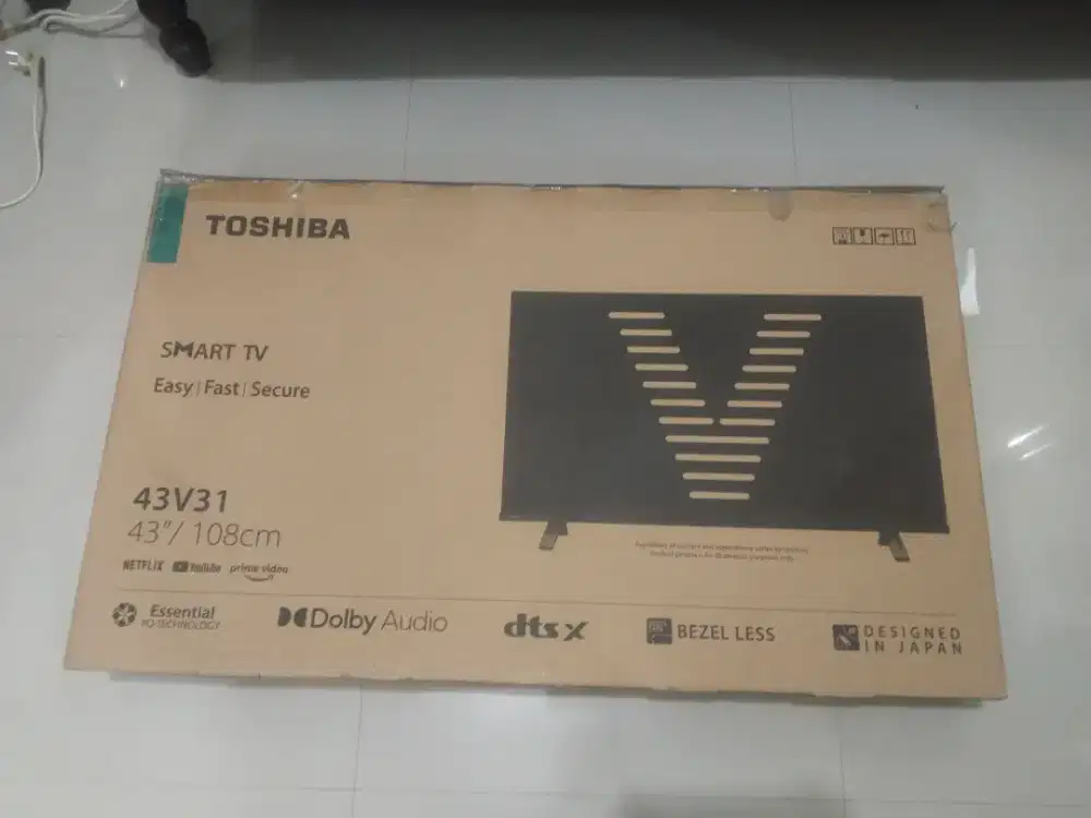 Smart TV Toshiba 43 Inch 43V31 Fullset Lengkap Berdus Mulus
