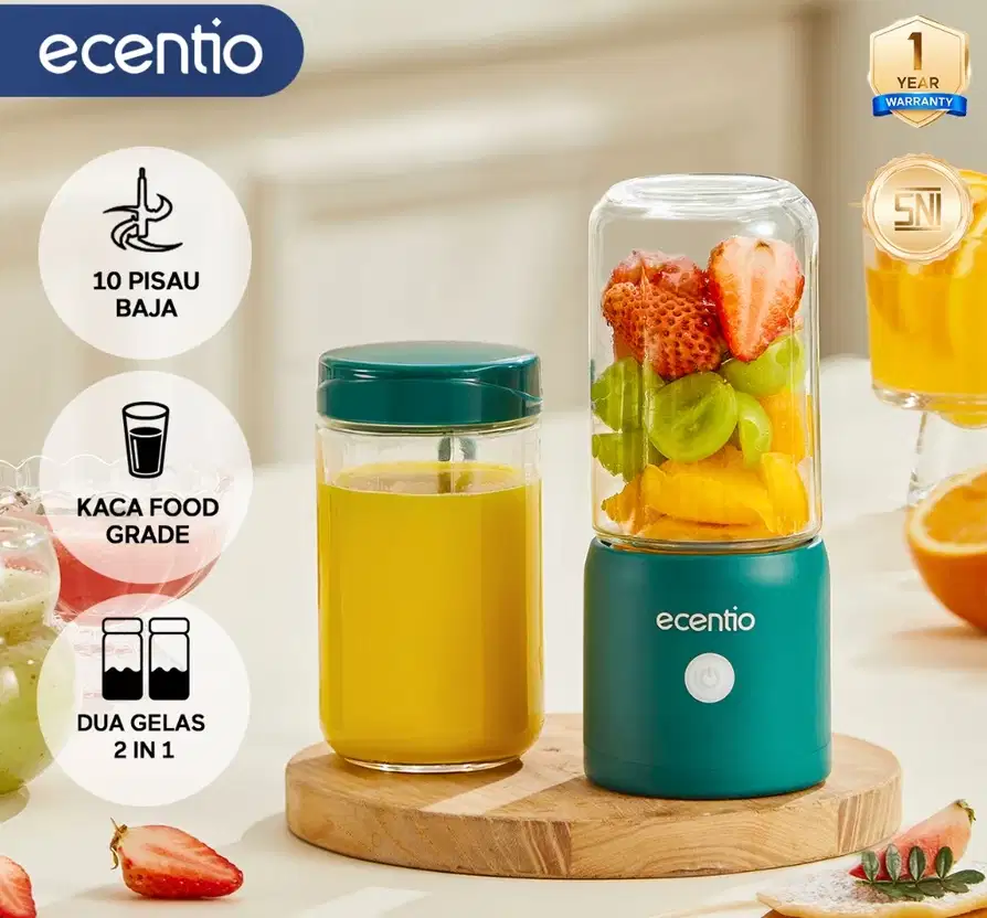 ecentio juicer 8 Mata Pisau blender kapsul 2Kaca Gelas juicer portable