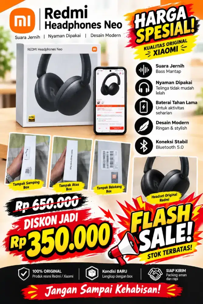 Headphone Xiaomi Neo Black BARU SEGEL