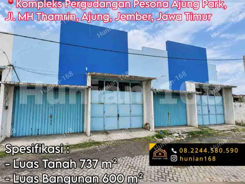Jual Gudang Kompleks Pergudangan Pesona Park Ajung Jember Kota Krajan MH Thamrin