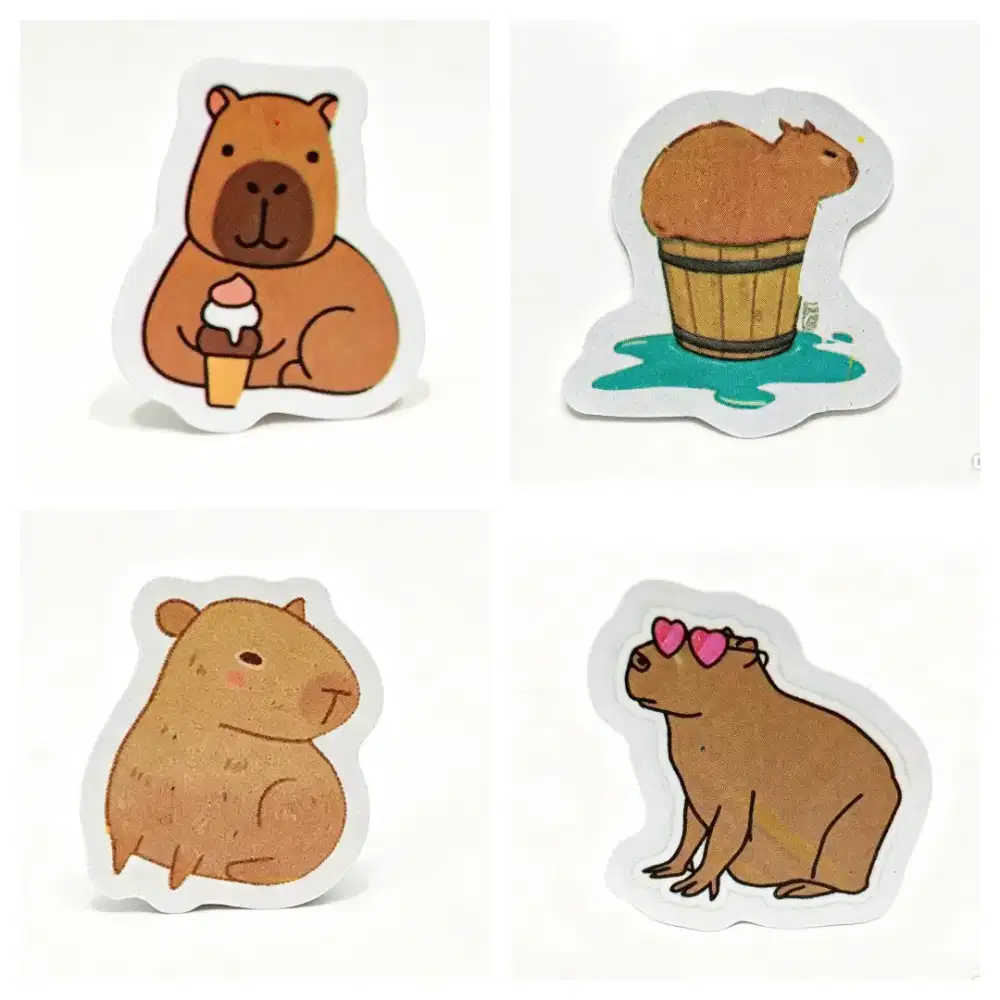 Judul: Stiker Capybara Set Lengkap 10 Buah