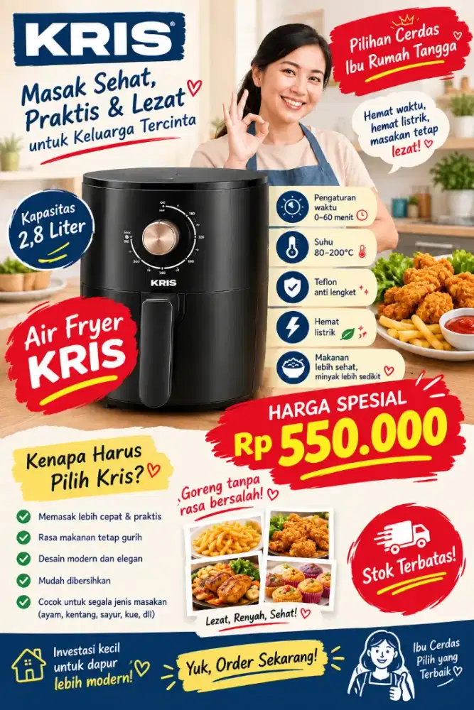 Air Fryer Kris 2.8L (Obral)
