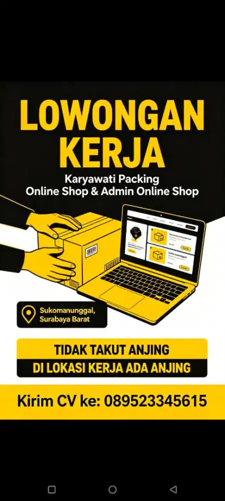 Lowongan kerja admin & packing