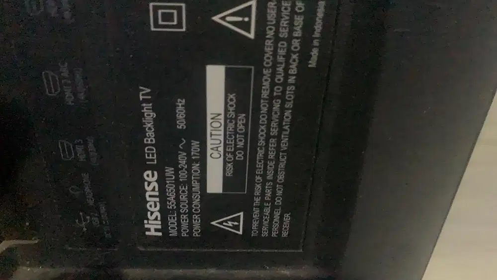 tv hesense 65inc minus