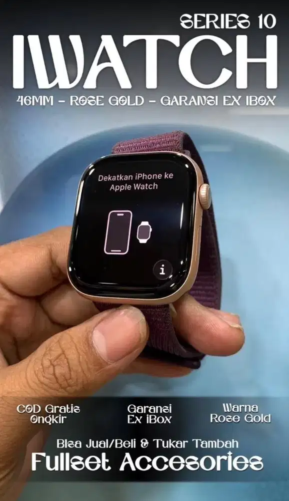 Apple Watch Series 10 46 mm Garansi iBox Warna Rose Gold