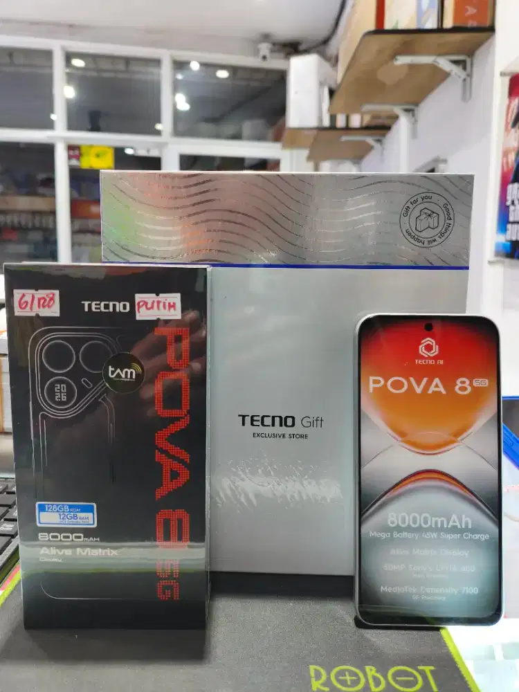 Tecno POVA 8 5G BATREI 8000mAh, ram 6gb rom 128gb FREE GIFT
