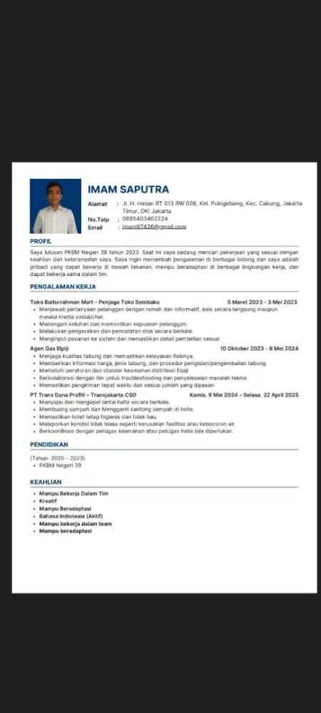 Info loker driver mobil kang