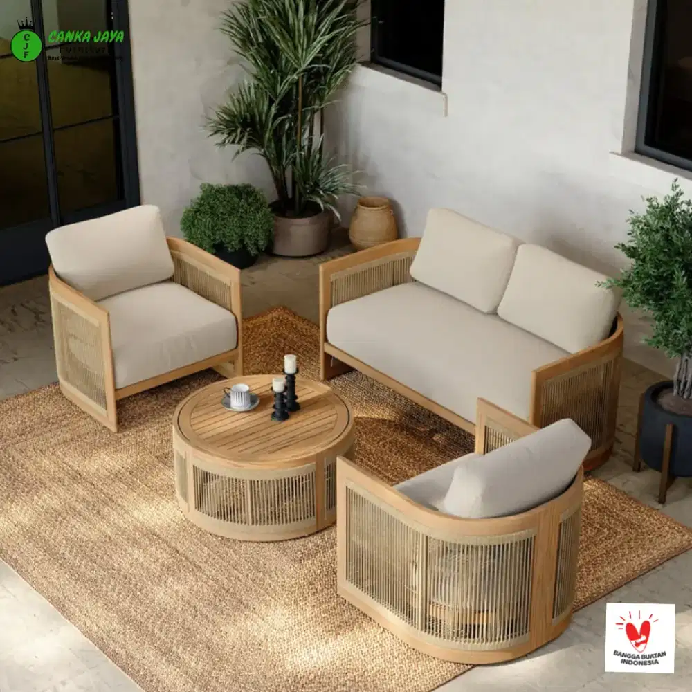Set Tamu Sofa Boheva Minimalis Kayu Jati