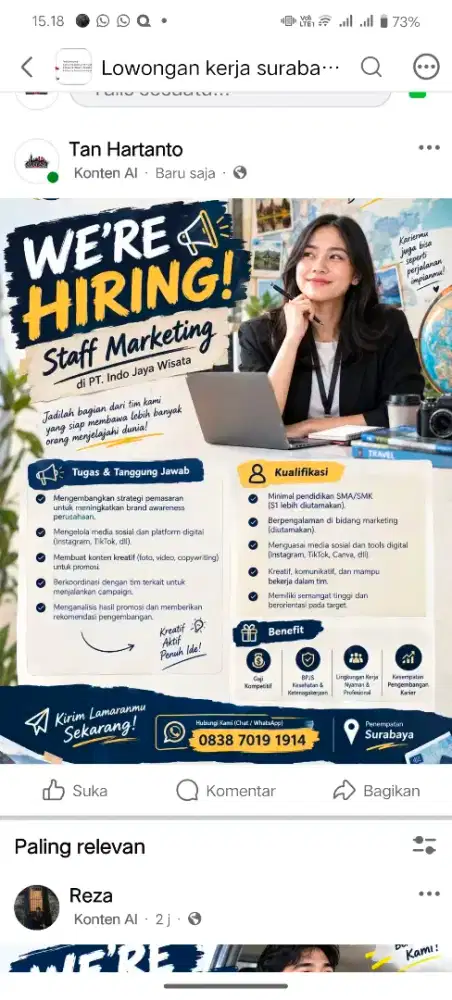 Dibutuhkan Segera Divisi Marketing!