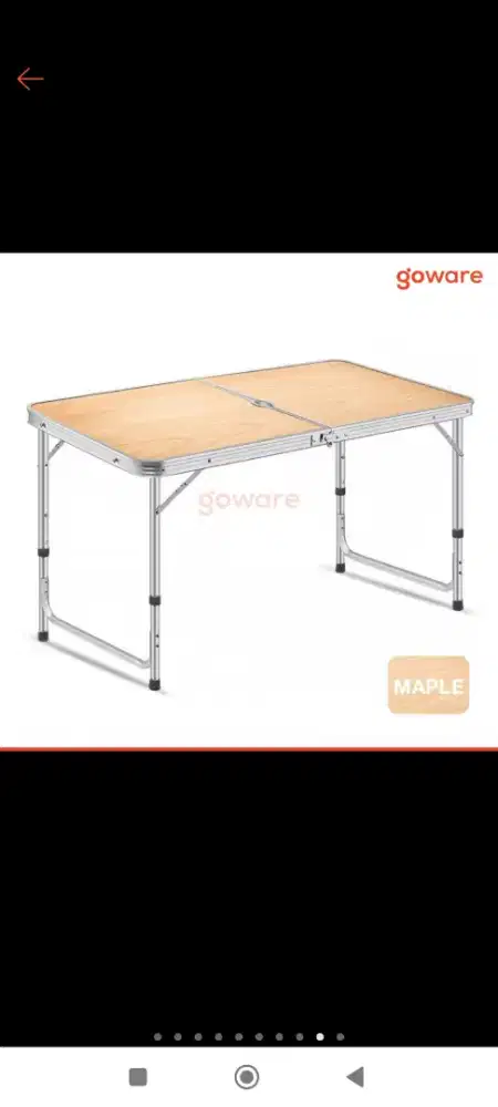 Meja lipat portable