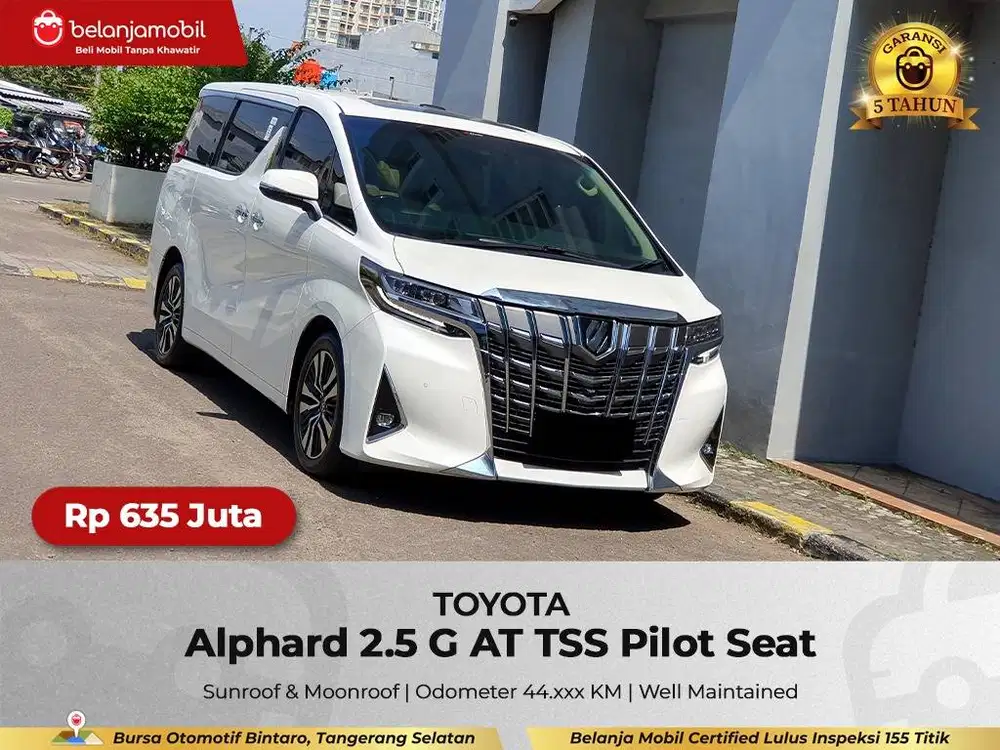 [ GARANSI 5THN ] Toyota Alphard 2.5 G ATPM TSS AT 2020/2021/2022