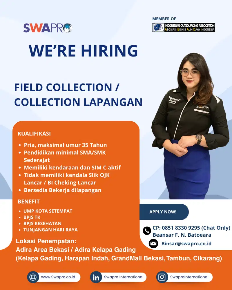 LOWONGAN PEKERJAAN CMO (Motor/Dana Tunai), Telemarketing & Collection