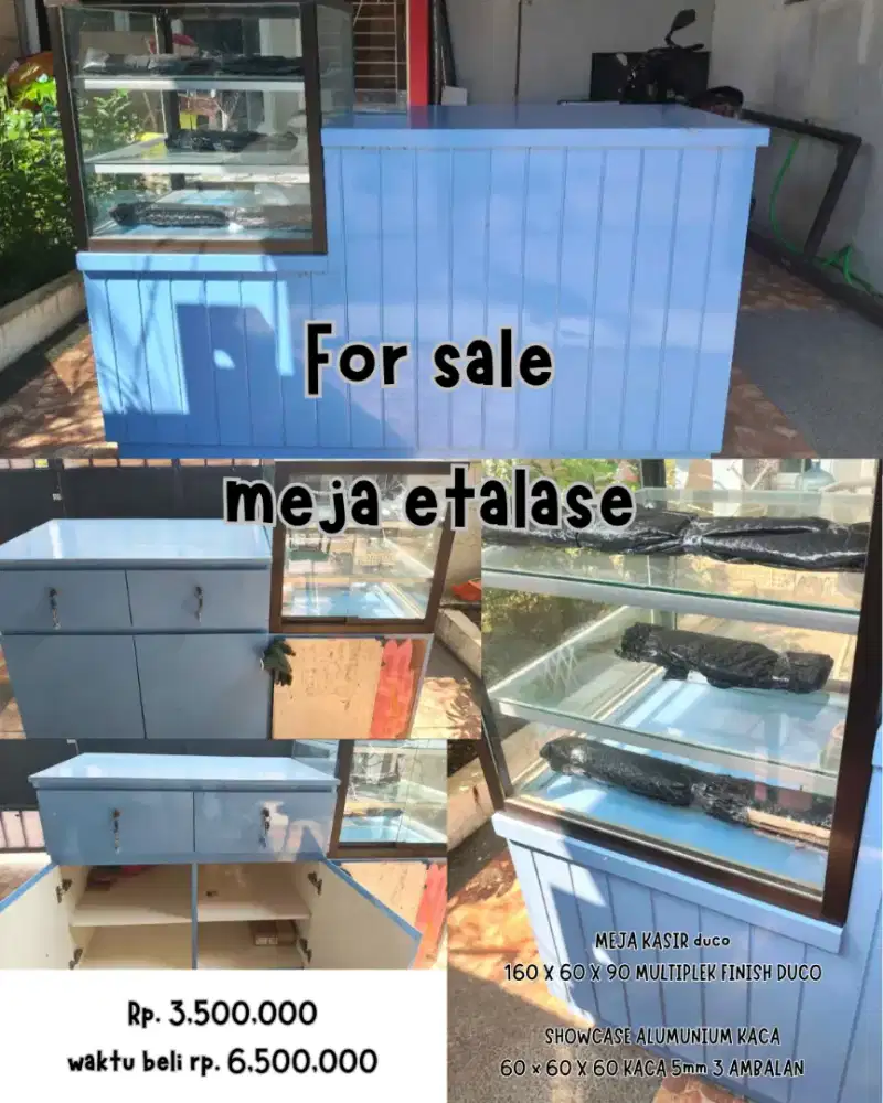 Dijual meja etalase kasir ex cafe