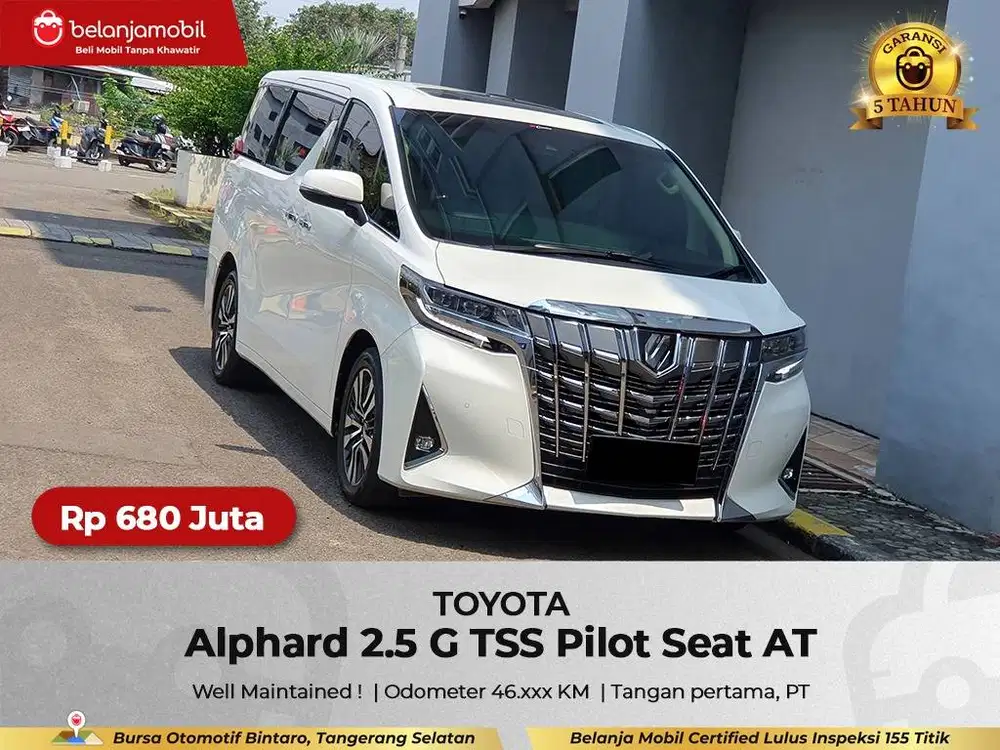 [ GARANSI 5TH ] Toyota Alphard 2.5 G TSS Pilot Seat AT 2021/2022/2023