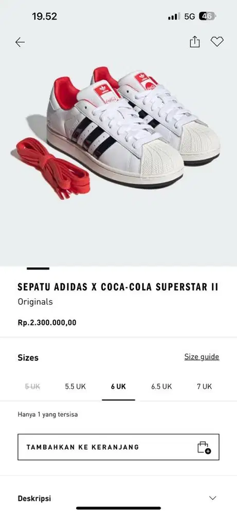 Adidas superstar II x coca cola