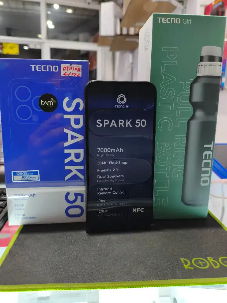 Tecno spark 50 NFC,ram 6gb Rom 128gb,warna orange,FREE GIFT