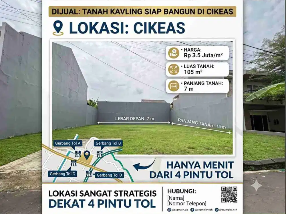 dijual kavling dalam perumahan siap bangun lokasi strategis dekat Cibubur