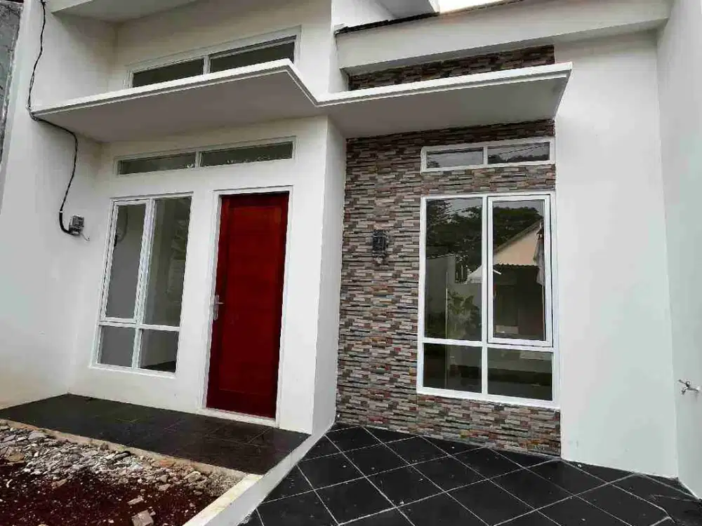 dijual rumah minimalis plafon tinggi siap bangun mezzanine bisa kpr cicilan 3jutaan lokasi strategis dekat Cibubur