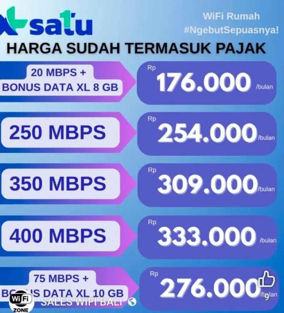 PAKET PROMO WIFI  XL SATU