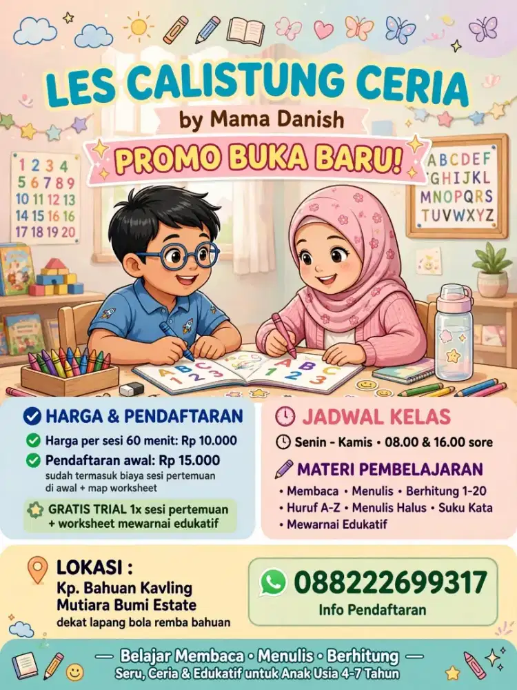 Les Calistung Ceria by. Mama Danish Promo Buka Baru