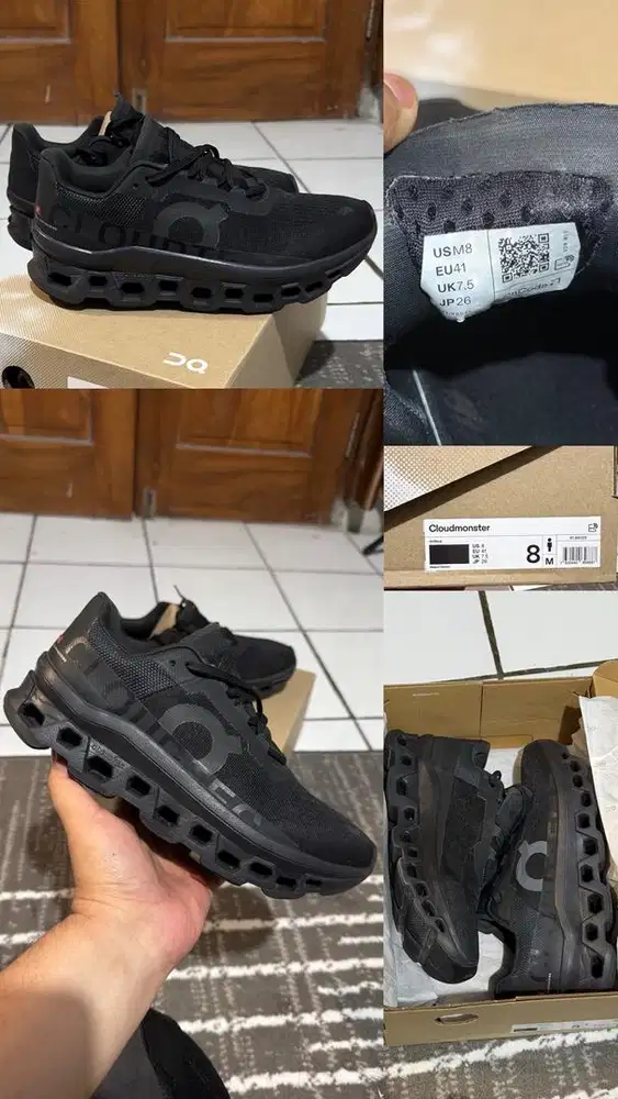 On Running Cloudmonster (All Black) - Second / Like New