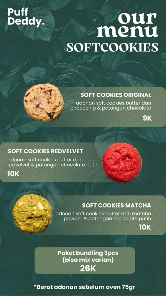 Paling Pas Buat Ngemil! Soft Cookies Freshly Baked Matcha, Red Velvet