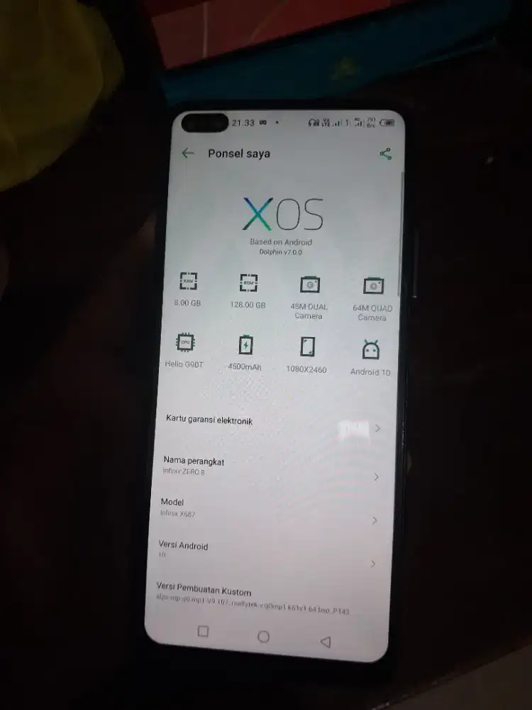 Infinix Zero 8 Ram 8GB Rom 128GB. Jual Santai