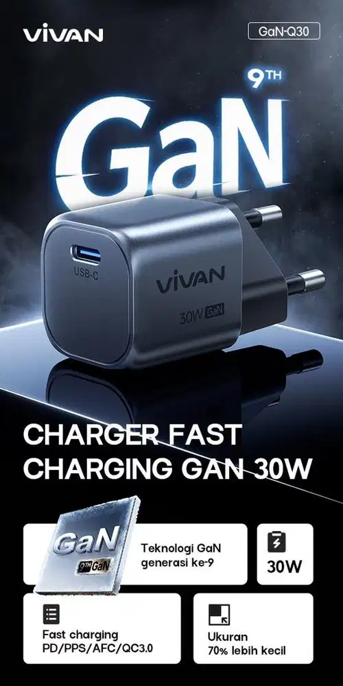 ADAPTOR CHARGER VIVAN GaNQ30