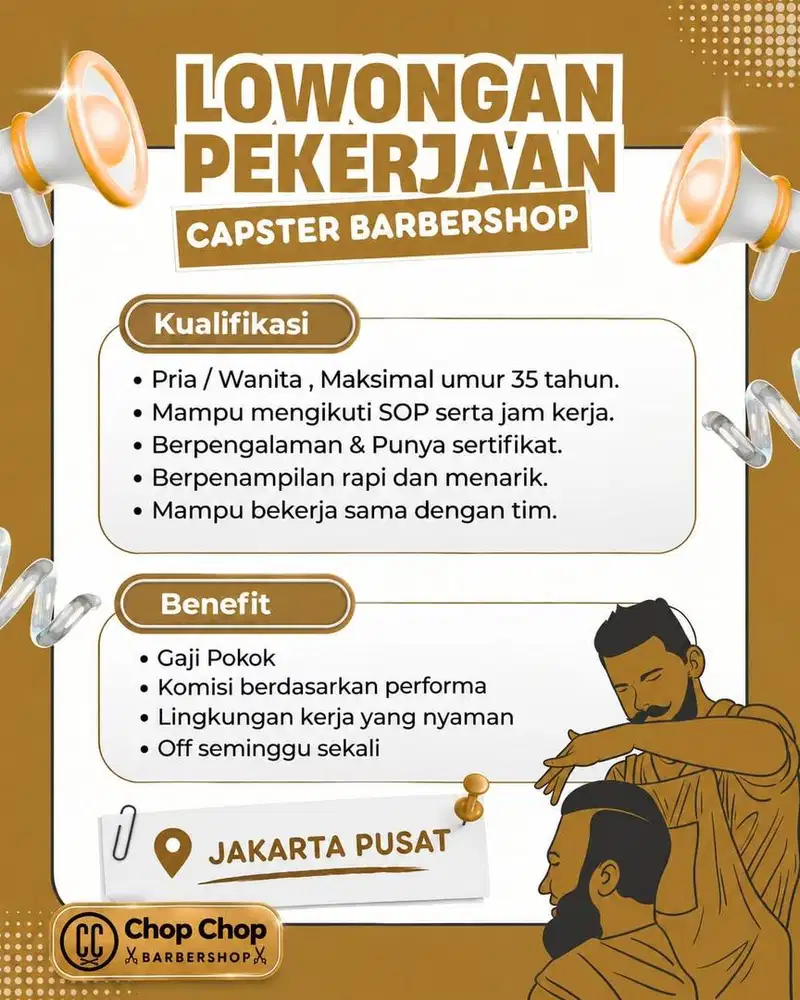 Lowongan pekerjaan Capster Freelance atau Full