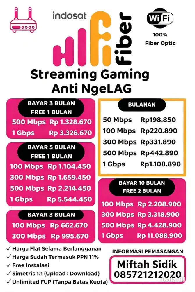 Ready Pemasangan Wifi Indosat Hifi