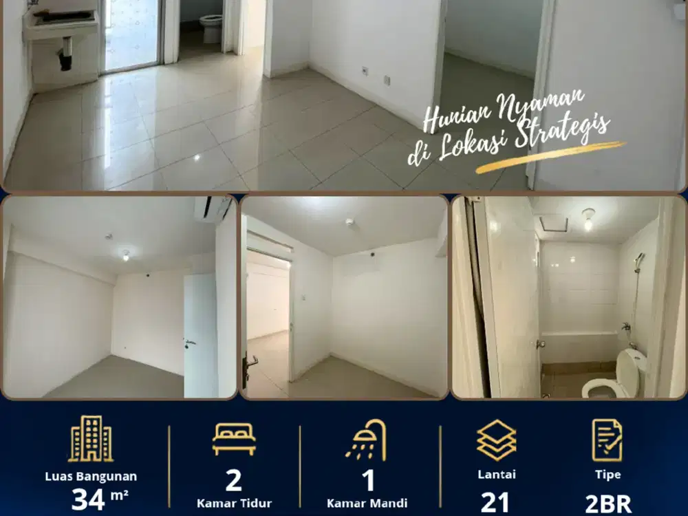 Jual Cepat 2BR 400jt apartemen Bassura City unfurnished tower Flamboyan