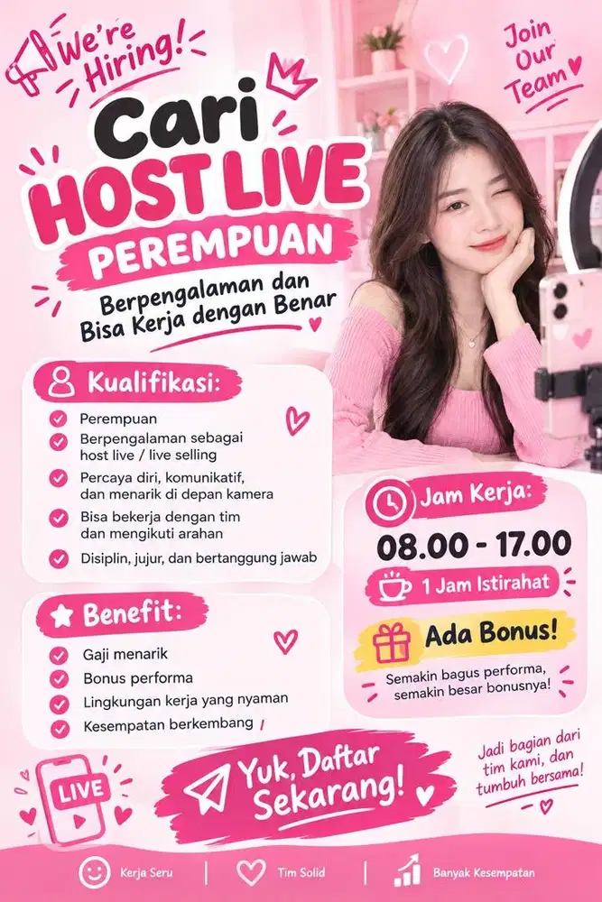 Dicari Host live ( Perempuan )