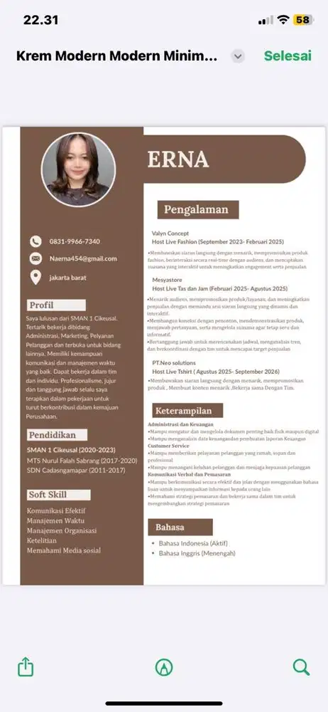Butuh frelance atau Fultime,siap kerja