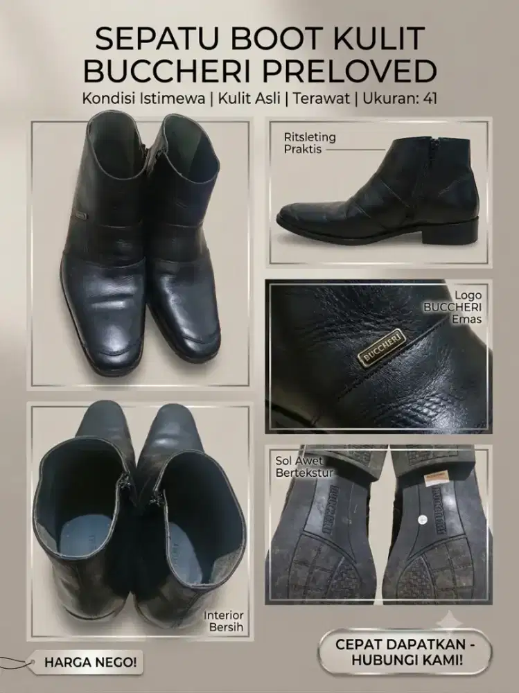 Sepatu Bucherri model Boots Ukuran 41