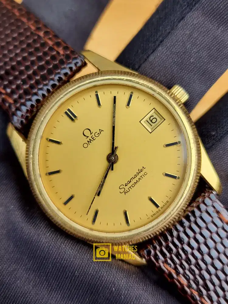 Jam Tangan Original Vintage Omega Seamaster Gold Automatic Swiss Made