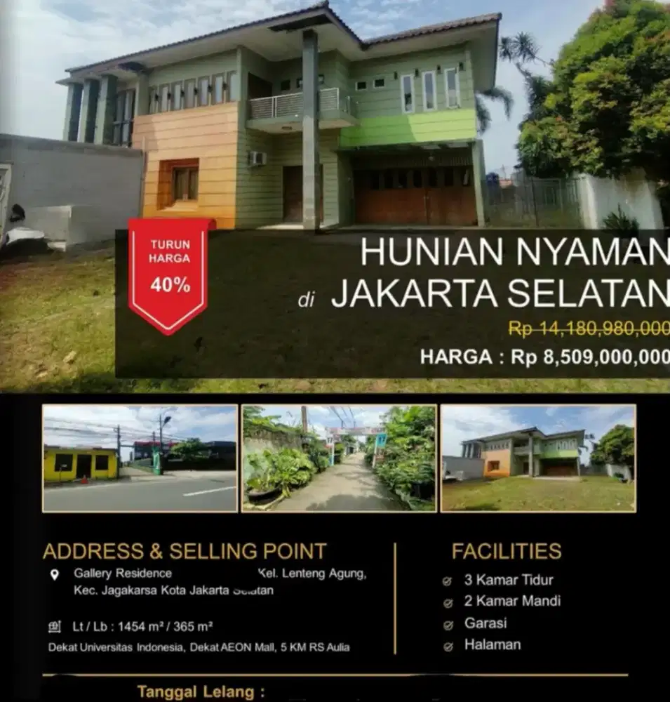 Dijual Rumah 2 Lantai Gallery Residence Jagakarsa